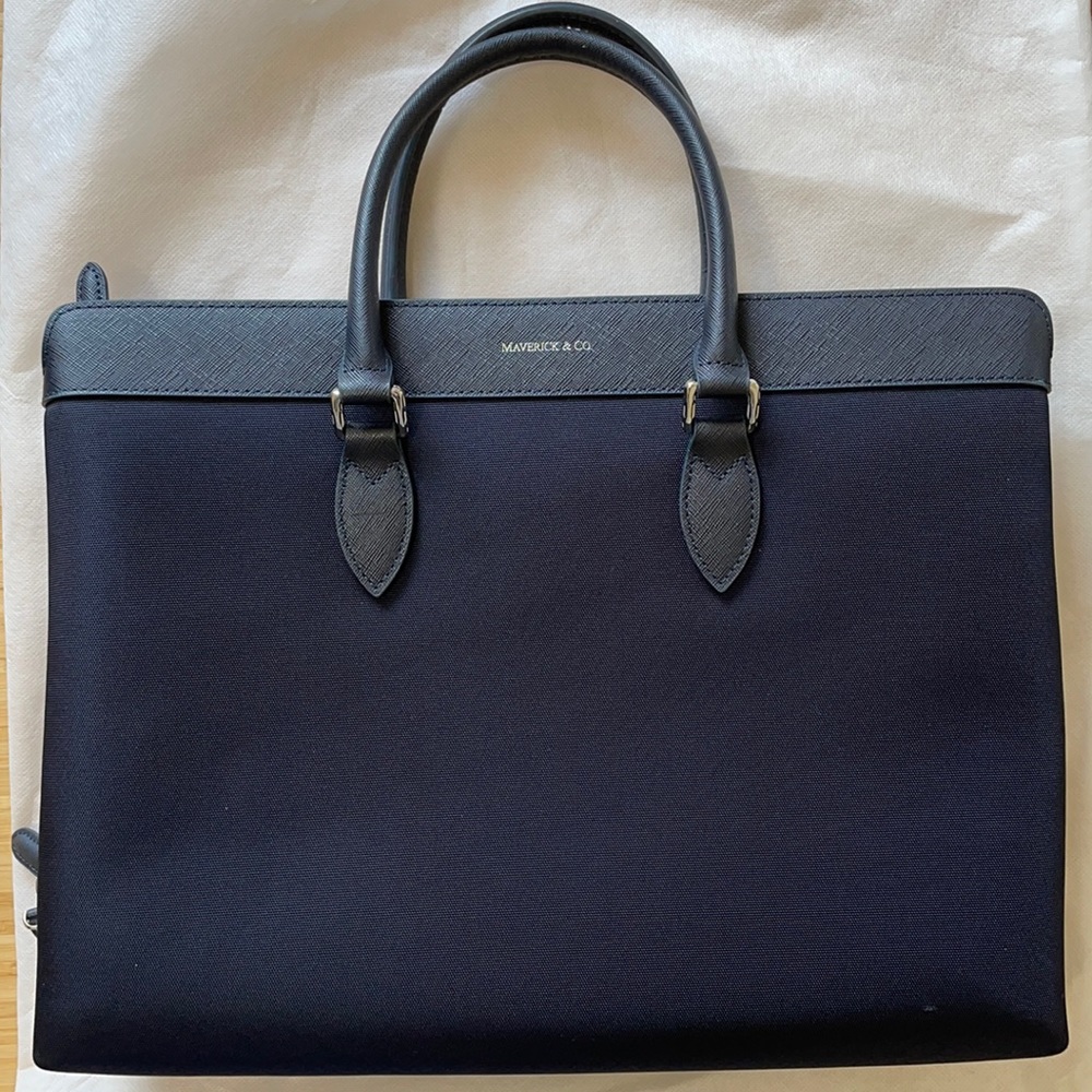 LEATHER-TRIMMED BRIEFCASE for Men & Women